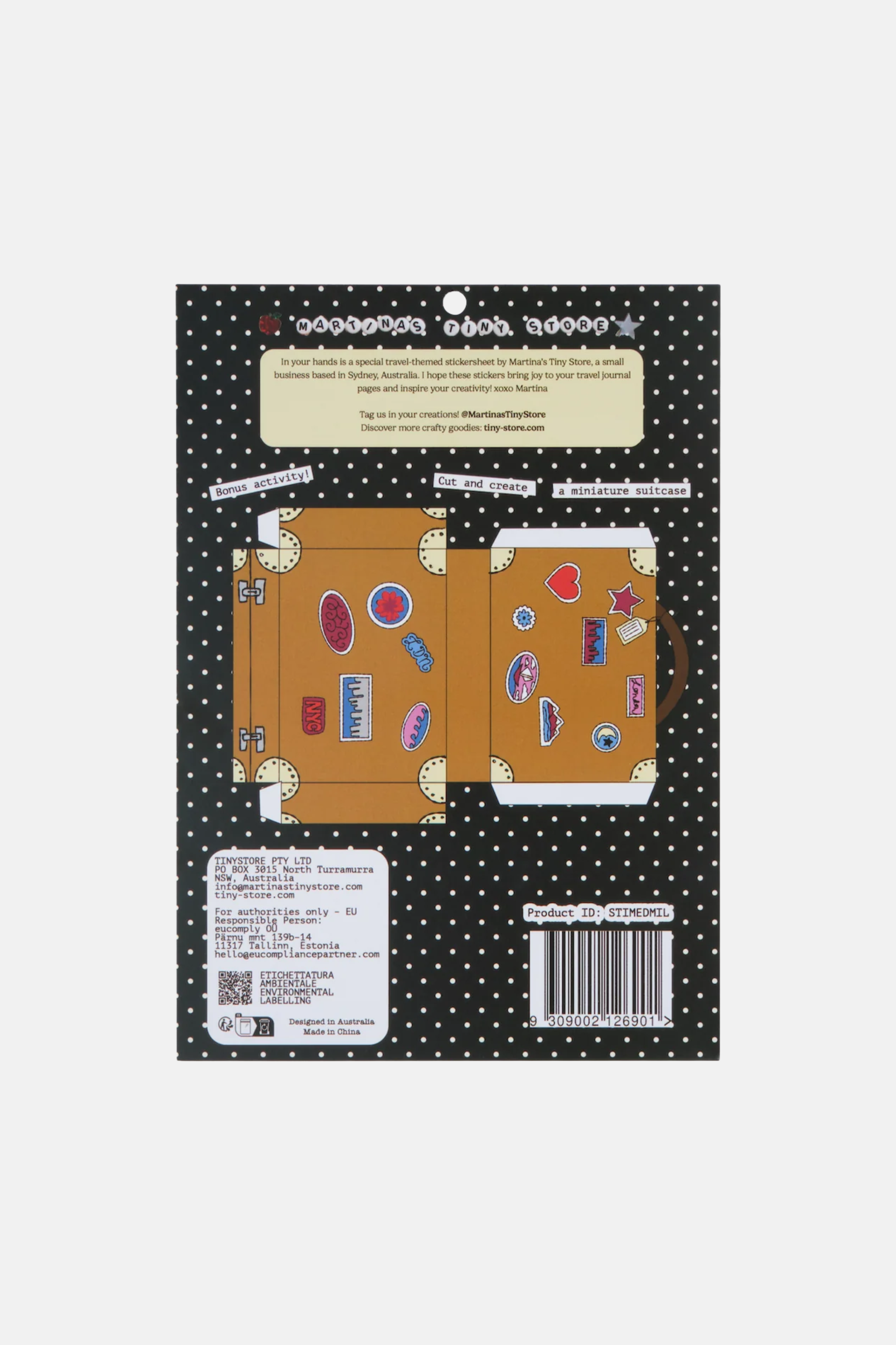 MARTINA'S TINY STORE TRAVEL EPHEMERA STICKER SHEET