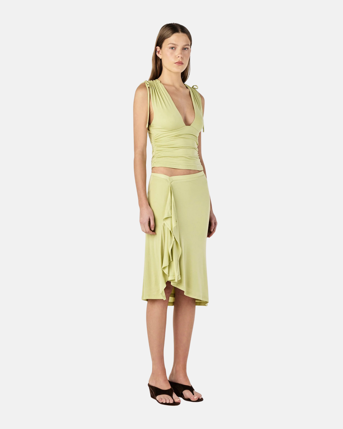 Ownley Andi Midi Skirt Kiwi