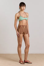 Damson Madder Trudi Boy Short Brown Stripe Print