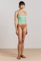 Damson Madder Trudi Tankini Top Mint Stripe Print