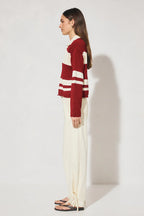 COSMO KNIT JUMPER | BURGUNDY CREAM STRIPE