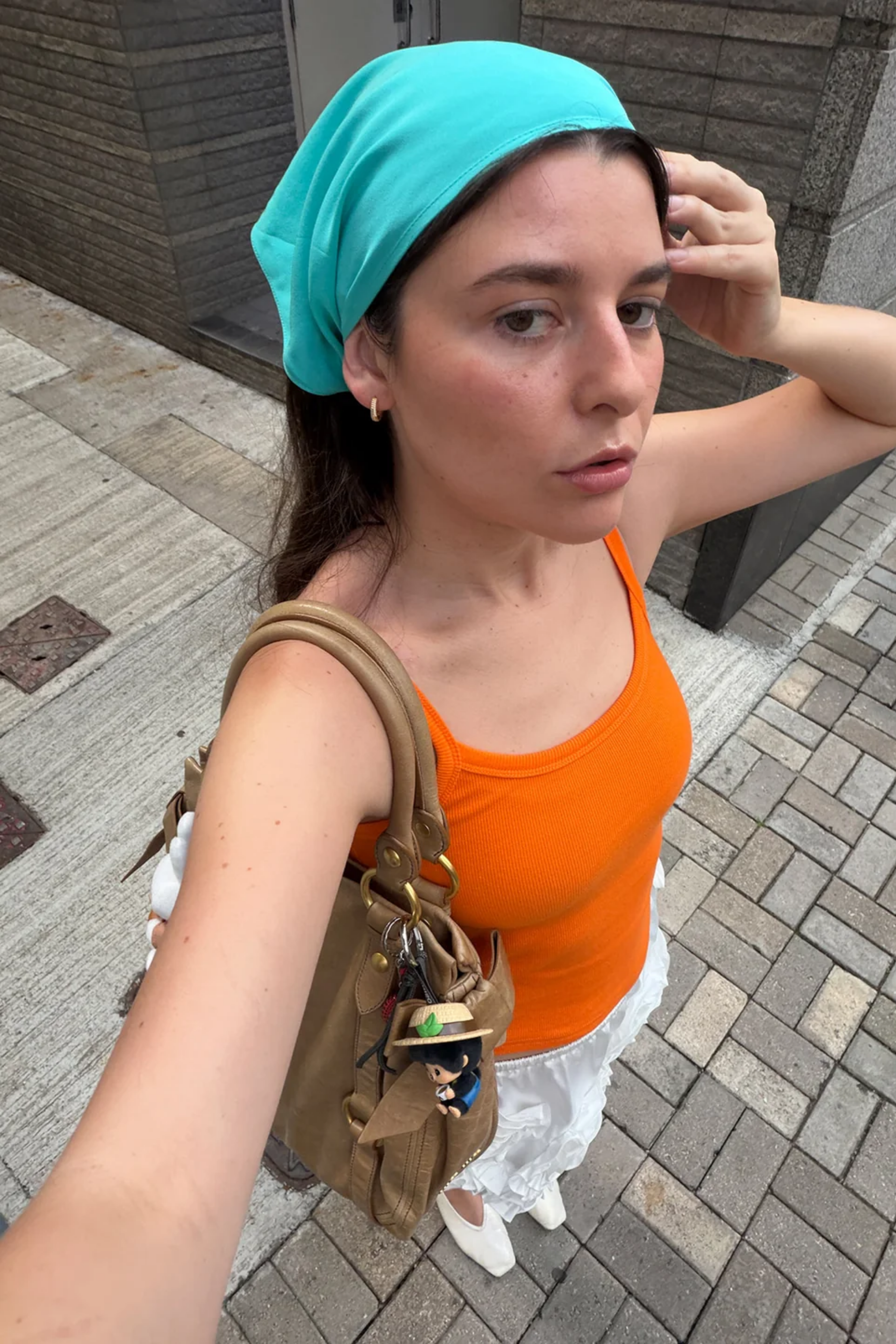 Olga Joan   Headscarf Turchese Silk