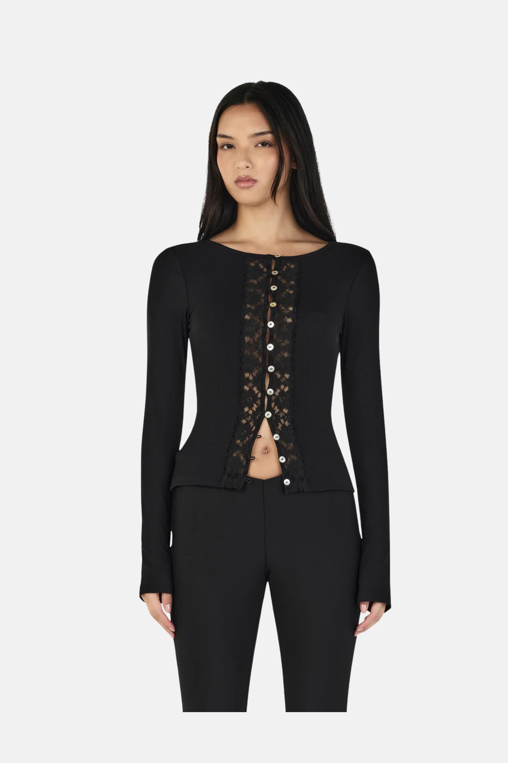 NINA CARDI TOP | BLACK