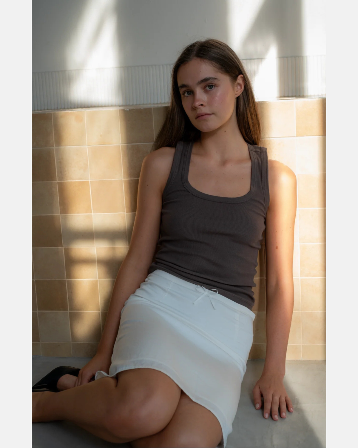 Mavis & Noah The Slip Skirt White