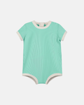 Zulu & Zephyr Mini Stripe Infant Onesie Aqua