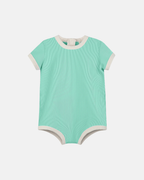 Zulu & Zephyr Mini Stripe Infant Onesie Aqua