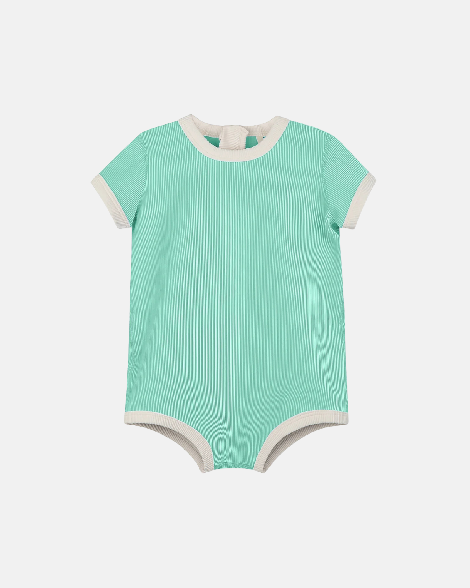 Zulu & Zephyr Mini Stripe Infant Onesie Aqua