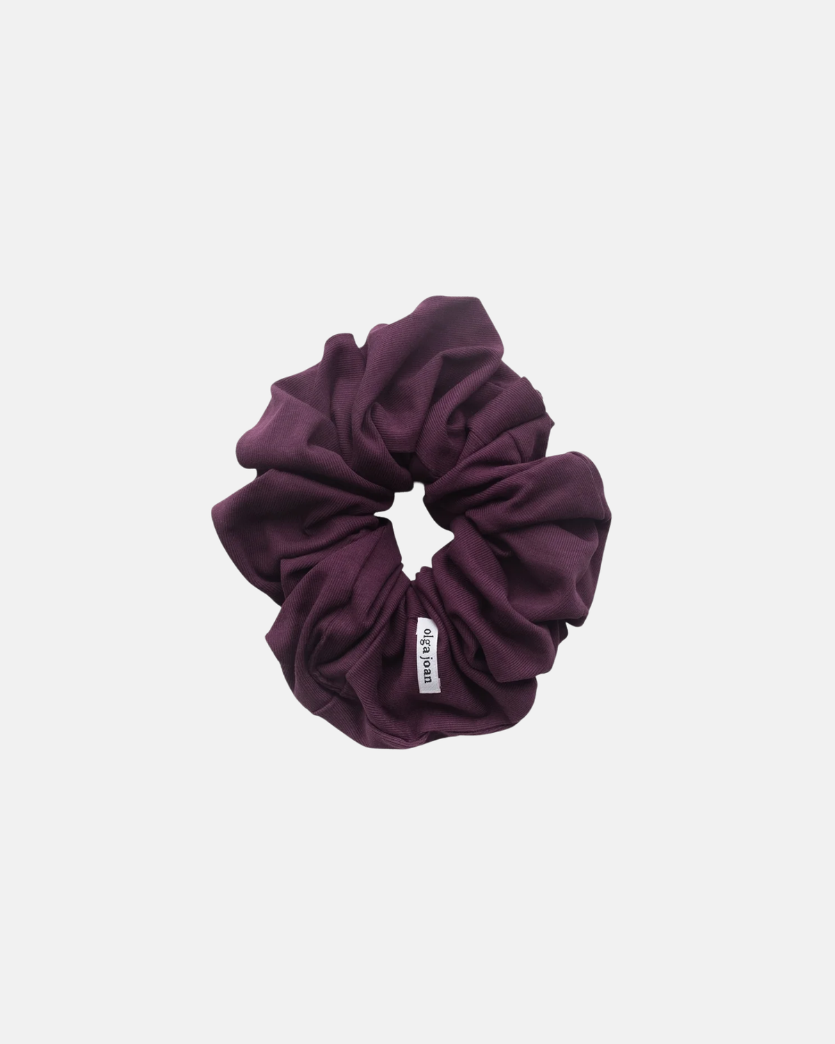 Olga Joan Oversized Scrunchie Aubergine Cotton