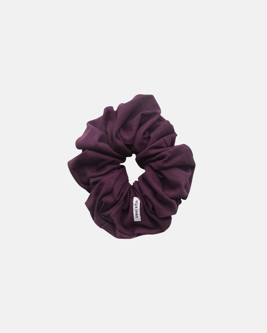 Olga Joan Oversized Scrunchie Aubergine Cotton