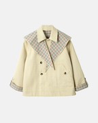 Damson Madder Jerry Reversible Crop Trench Ginger Check