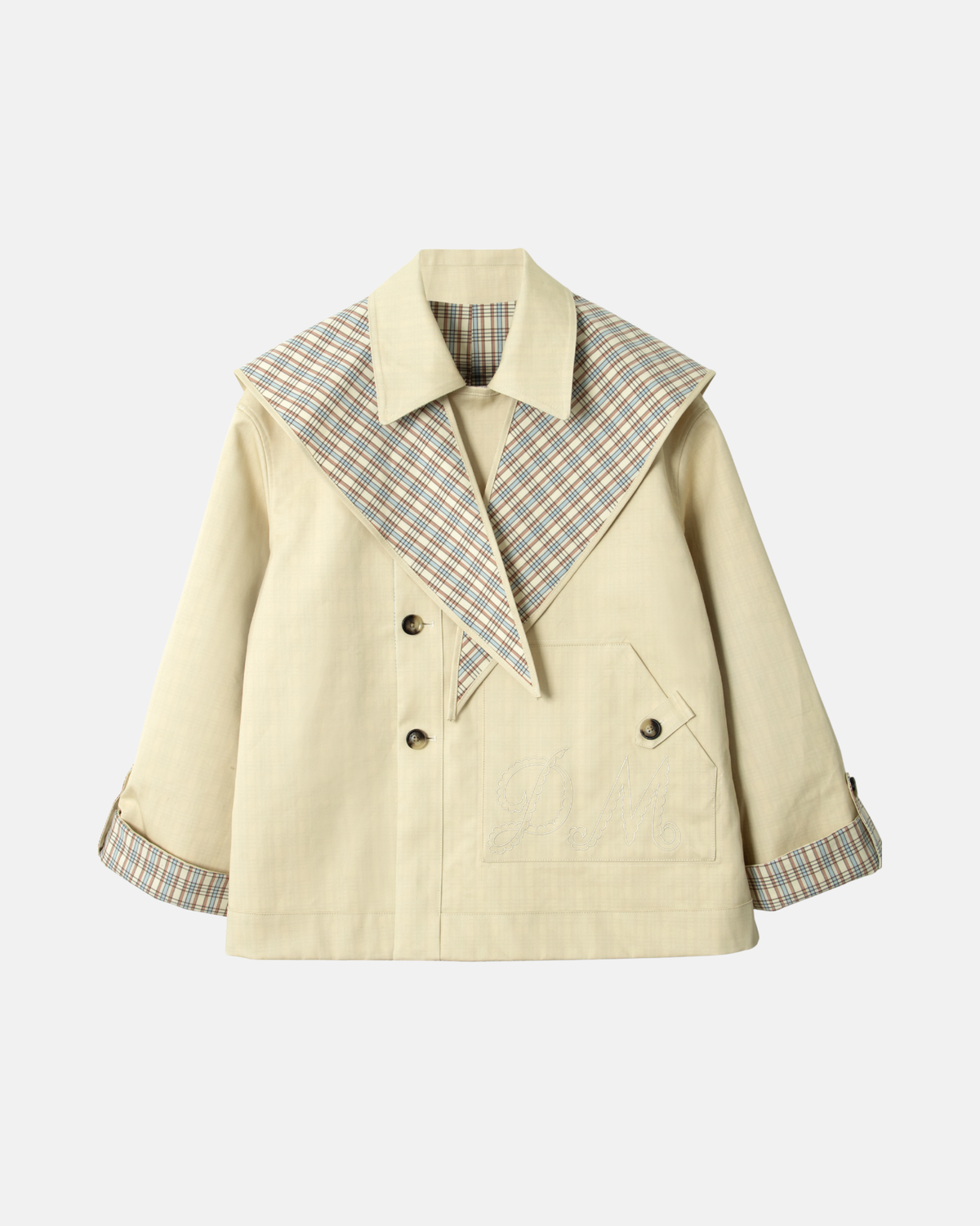 Damson Madder Jerry Reversible Crop Trench Ginger Check
