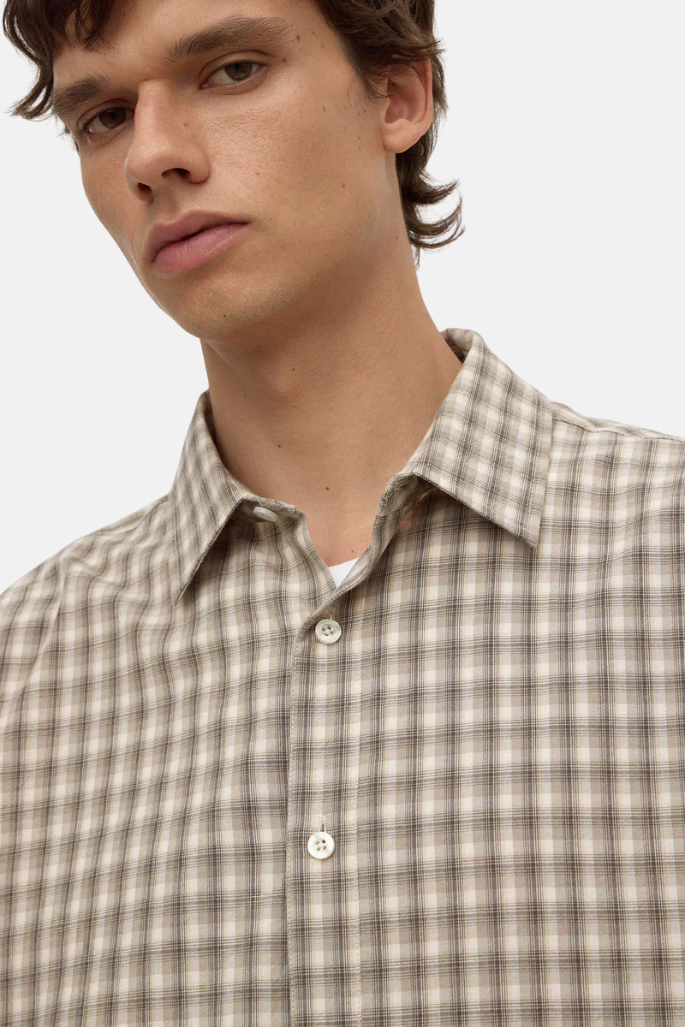 EDDIE CHECK SHIRT | WHITE / GREY