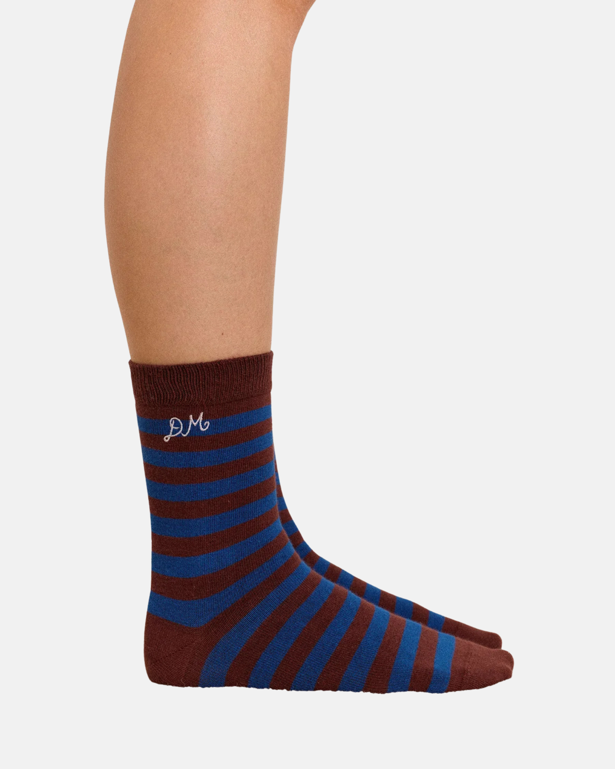 Damson Madder Two Pack Socks Mix Choc Stripe