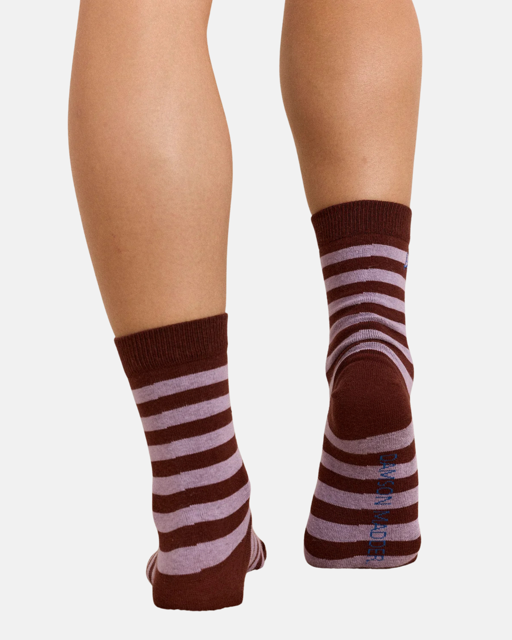 Damson Madder Two Pack Socks Mix Choc Stripe