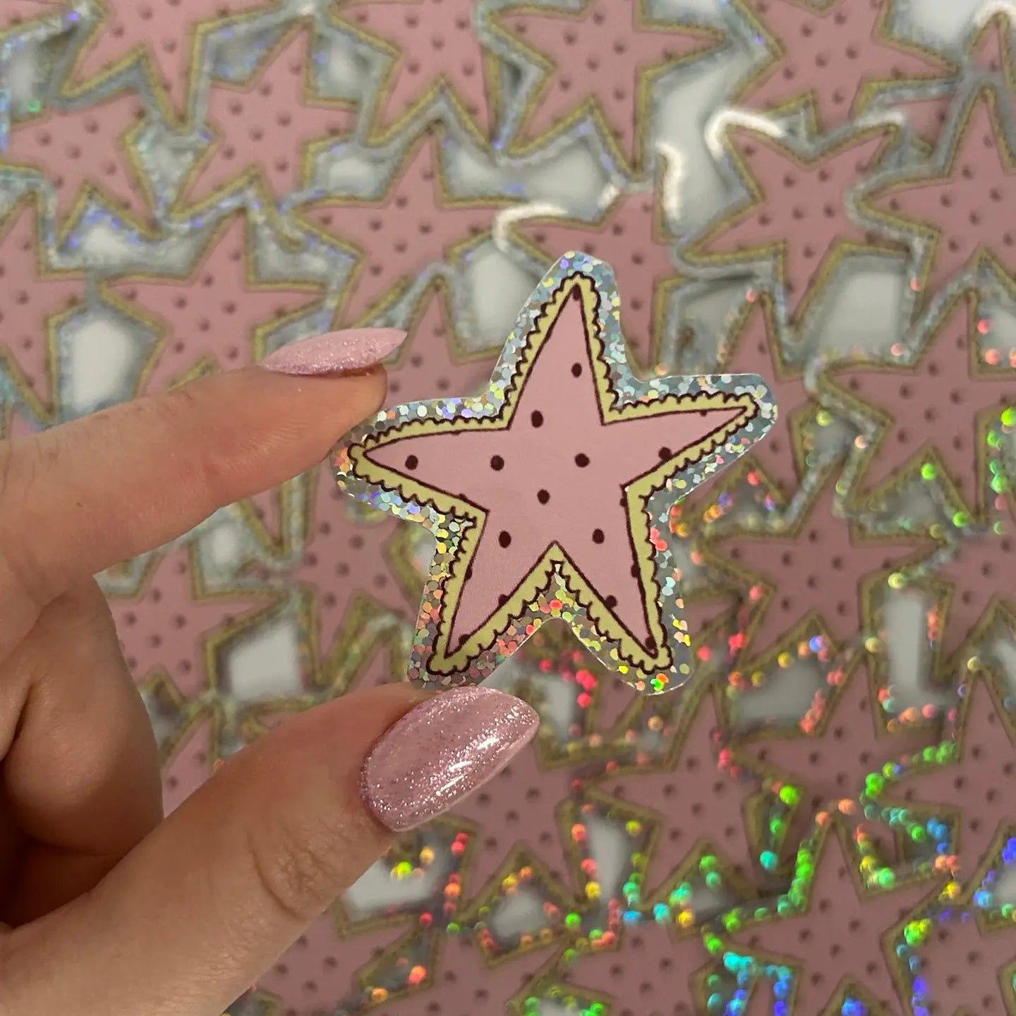 POLKA DOT STAR STICKER | NANY CRAFT SHOP