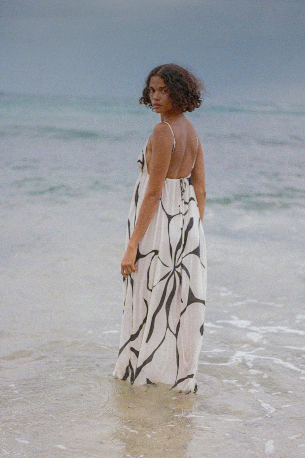 COTTON DRESS | CREAM FLOWER PRINT