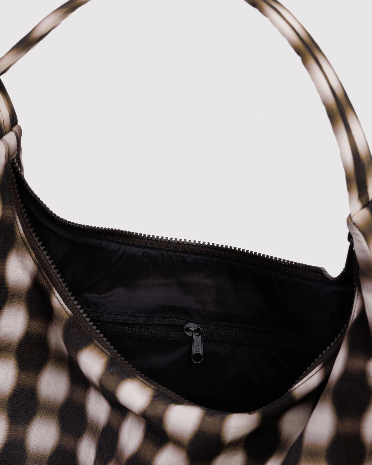 NYLON SHOULDER BAG | BLURRED GINGHAM BROWN