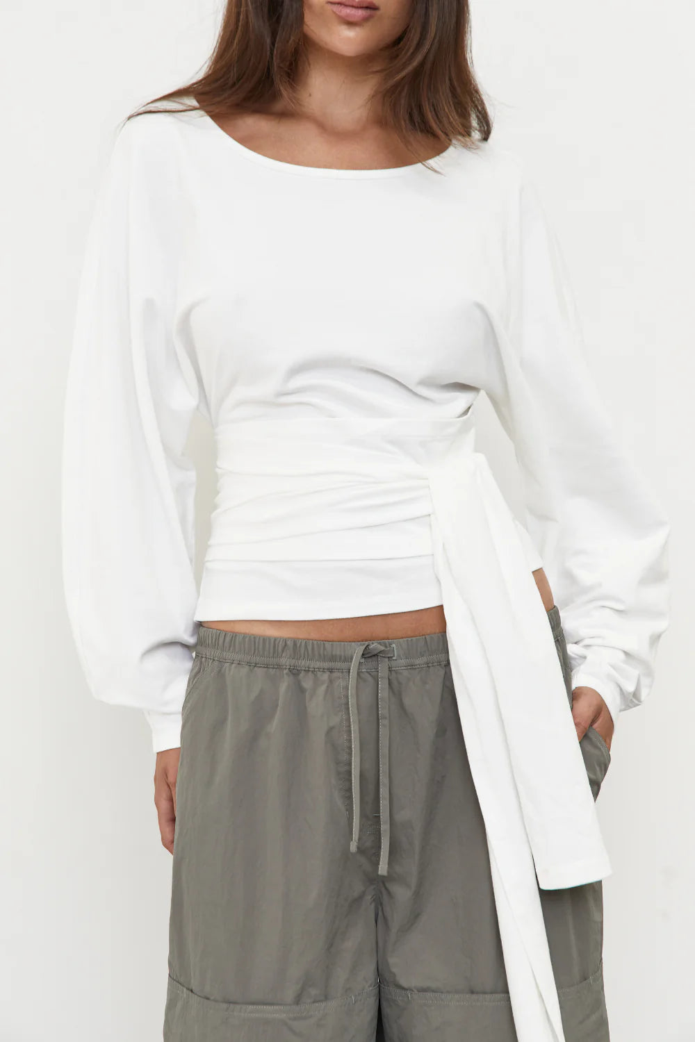 WAIST WRAP LONG SLEEVE | WHITE