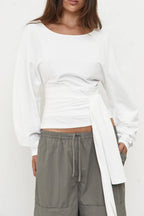 WAIST WRAP LONG SLEEVE | WHITE