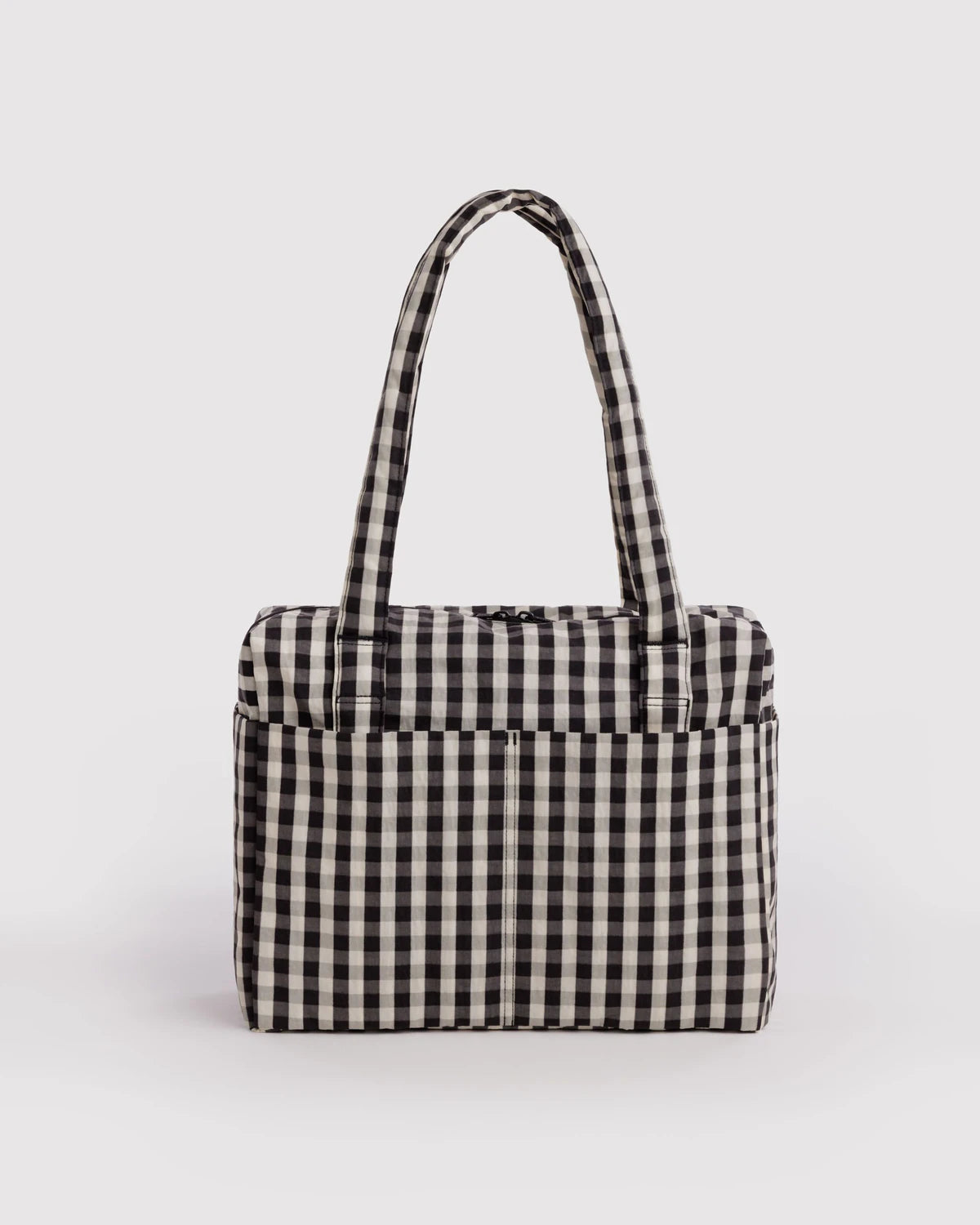Baggu Small Cloud Carry On Black and Cream Gingham