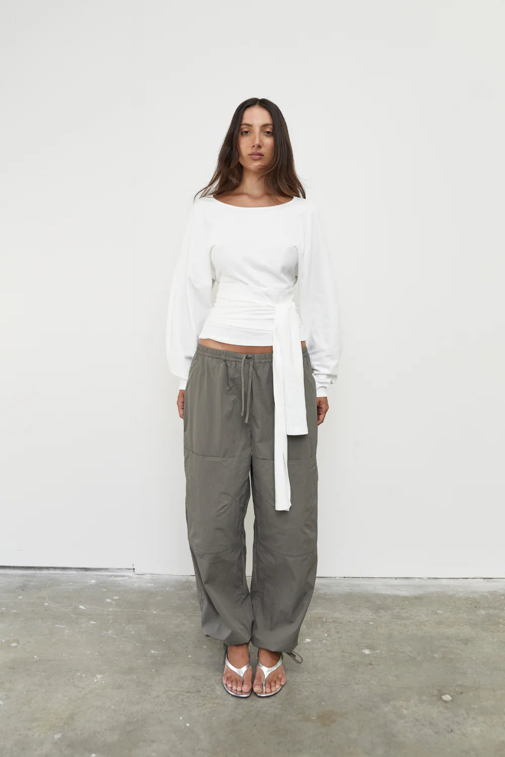 WAIST WRAP LONG SLEEVE | WHITE