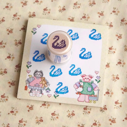 Rodeo Embroidery Swan Self Inking Stamp