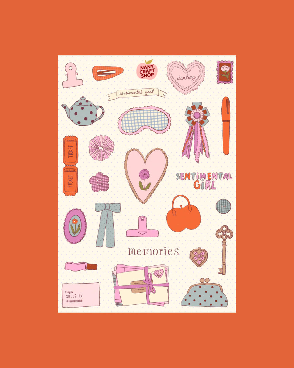 Nany Craft A5 Sentimental Girl Sticker Sheet