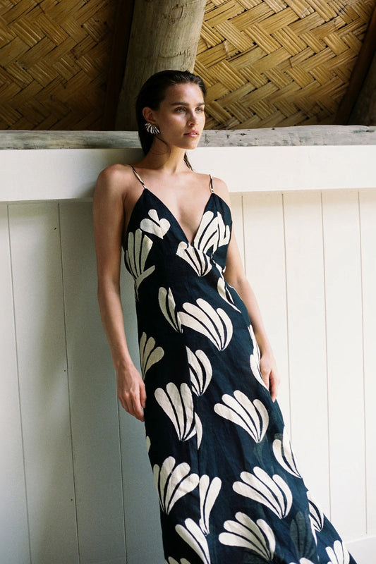 PALM LINEN DRESS