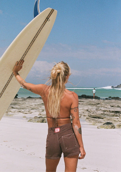 Nordies Boardies Low Waist Snap Front Boardshort Mocha 5