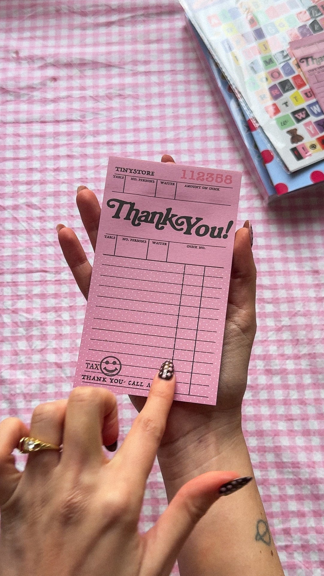 SIGNATURE PINK 'THANK YOU'  NOTEPAD