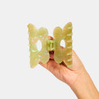 Chunks Flower Claw in Jade Swirl