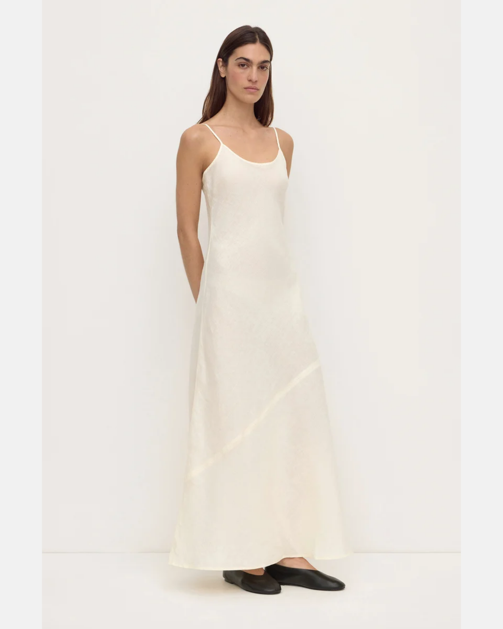 Assembly Label Colette Linen Slip Dress Vanilla