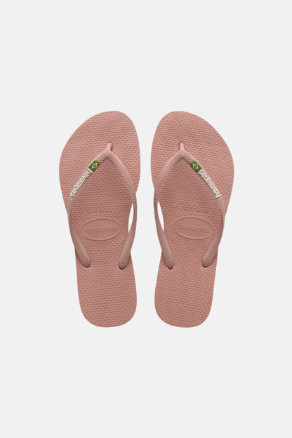 Havaianas Slim Brazil Flag Thongs Crocus Rose