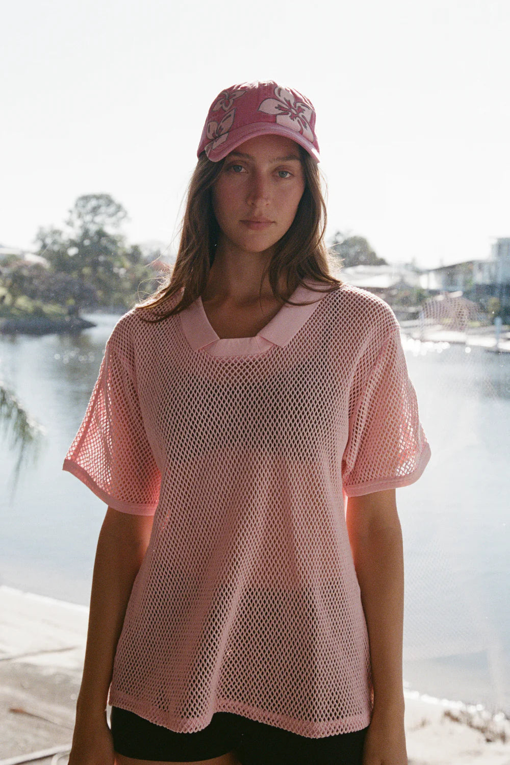 Pinky & Kamal Hibiscus Cap Washed Pink