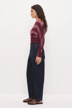 Mon Renn Selena Knit Top Berry Stripe