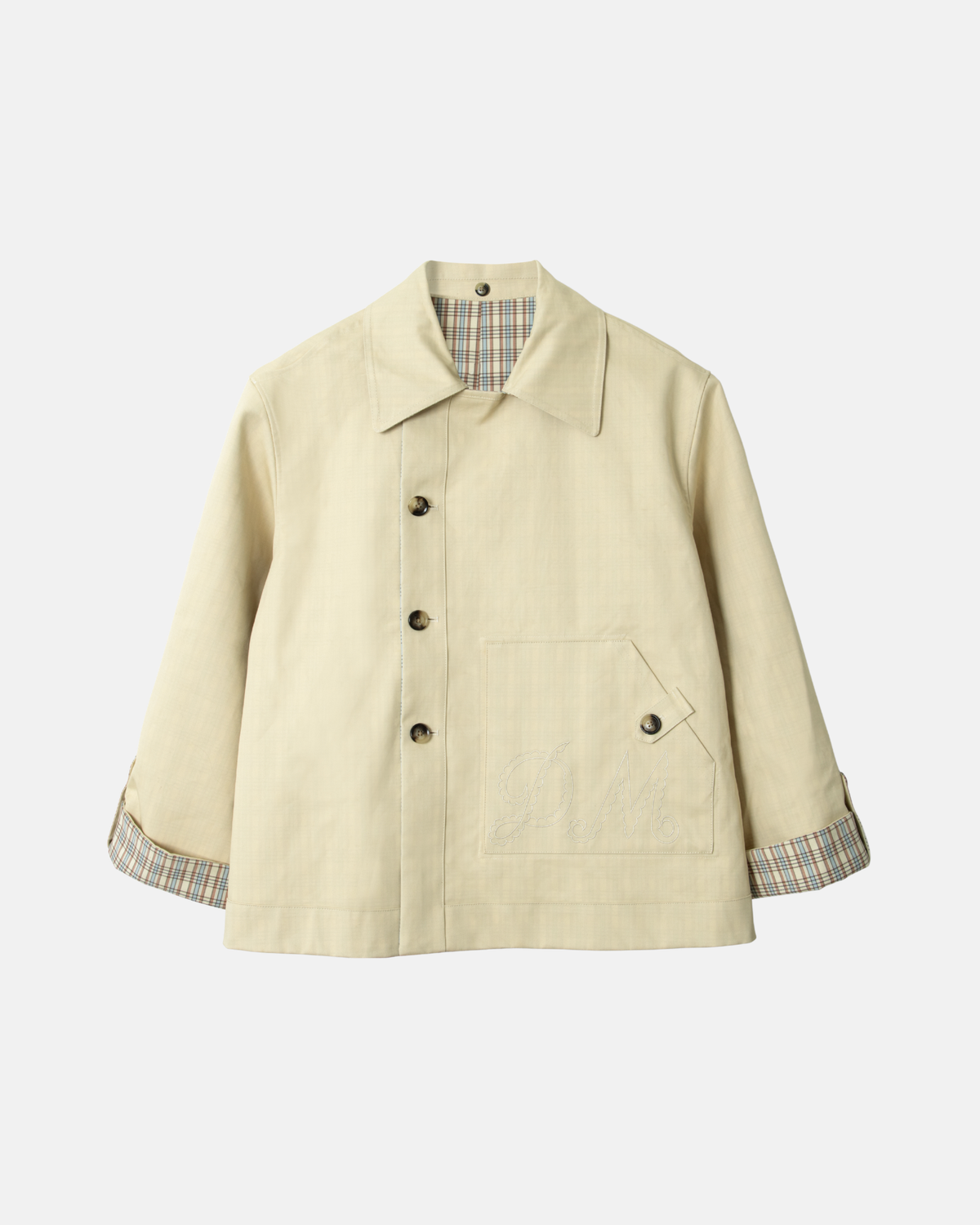 Damson Madder Jerry Reversible Crop Trench Ginger Check