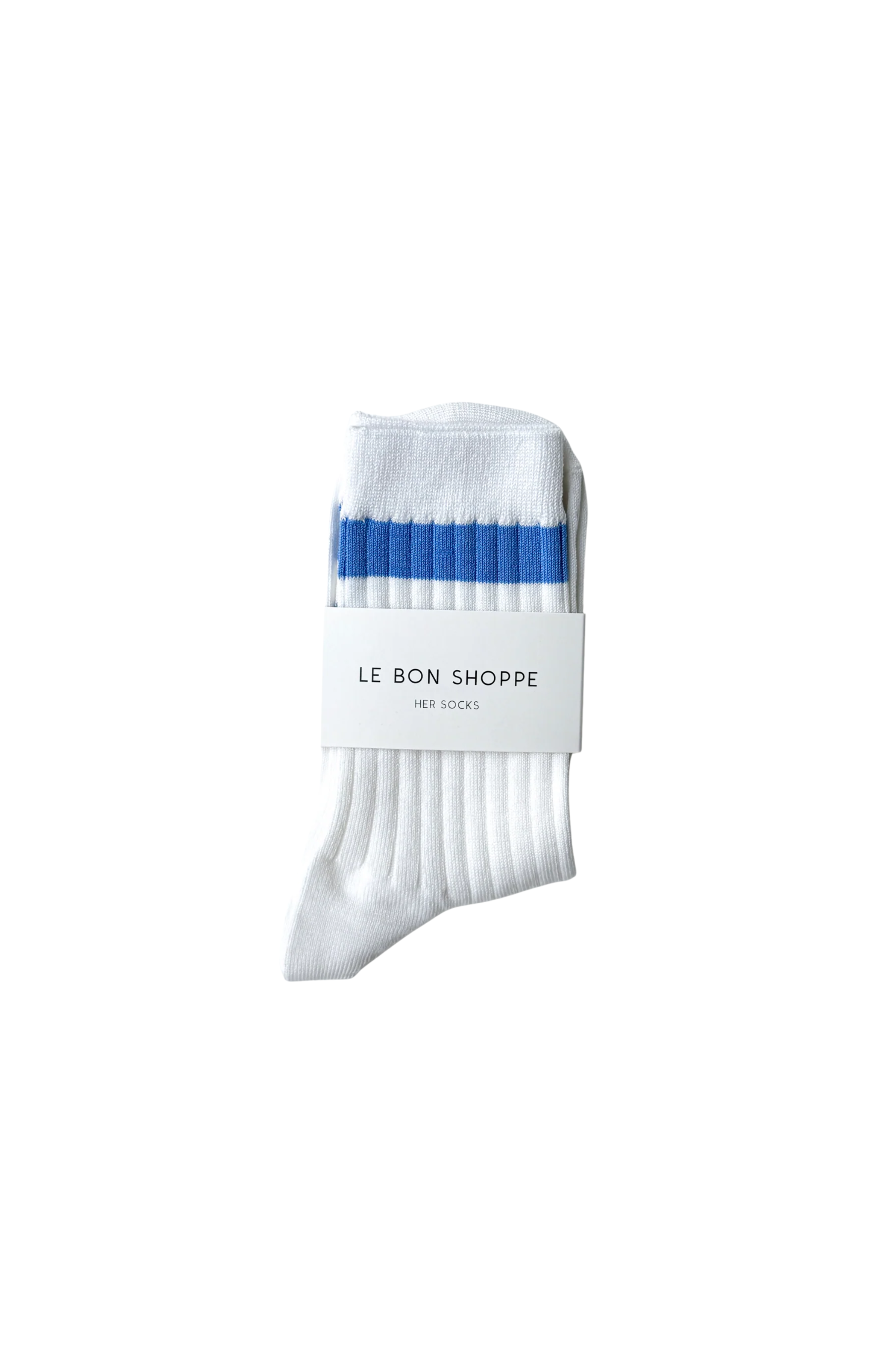 Le Bon Shoppe Her Varsity Socks White Periwinkle