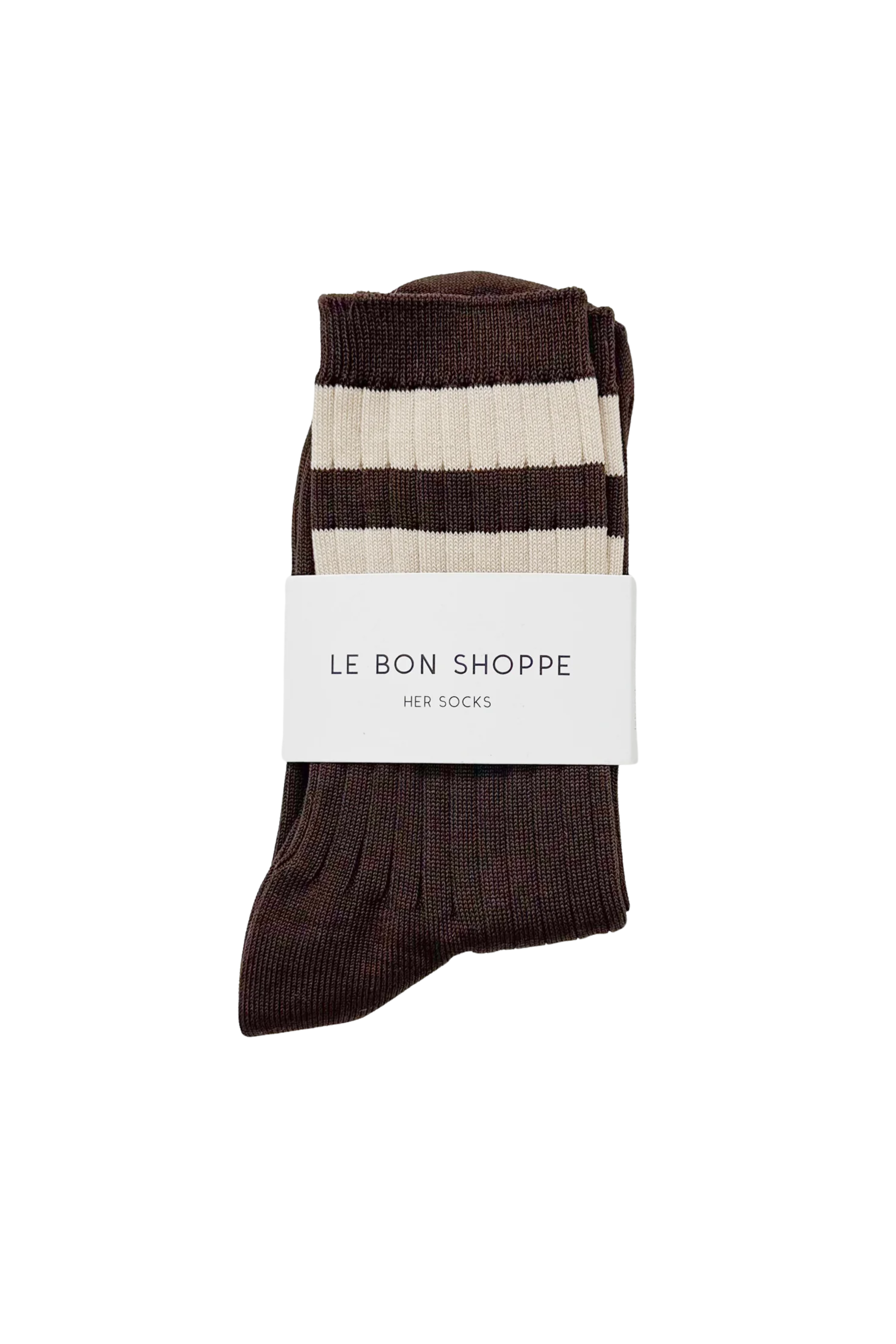 Le Bon Shoppe Her Varsity Socks Espresso