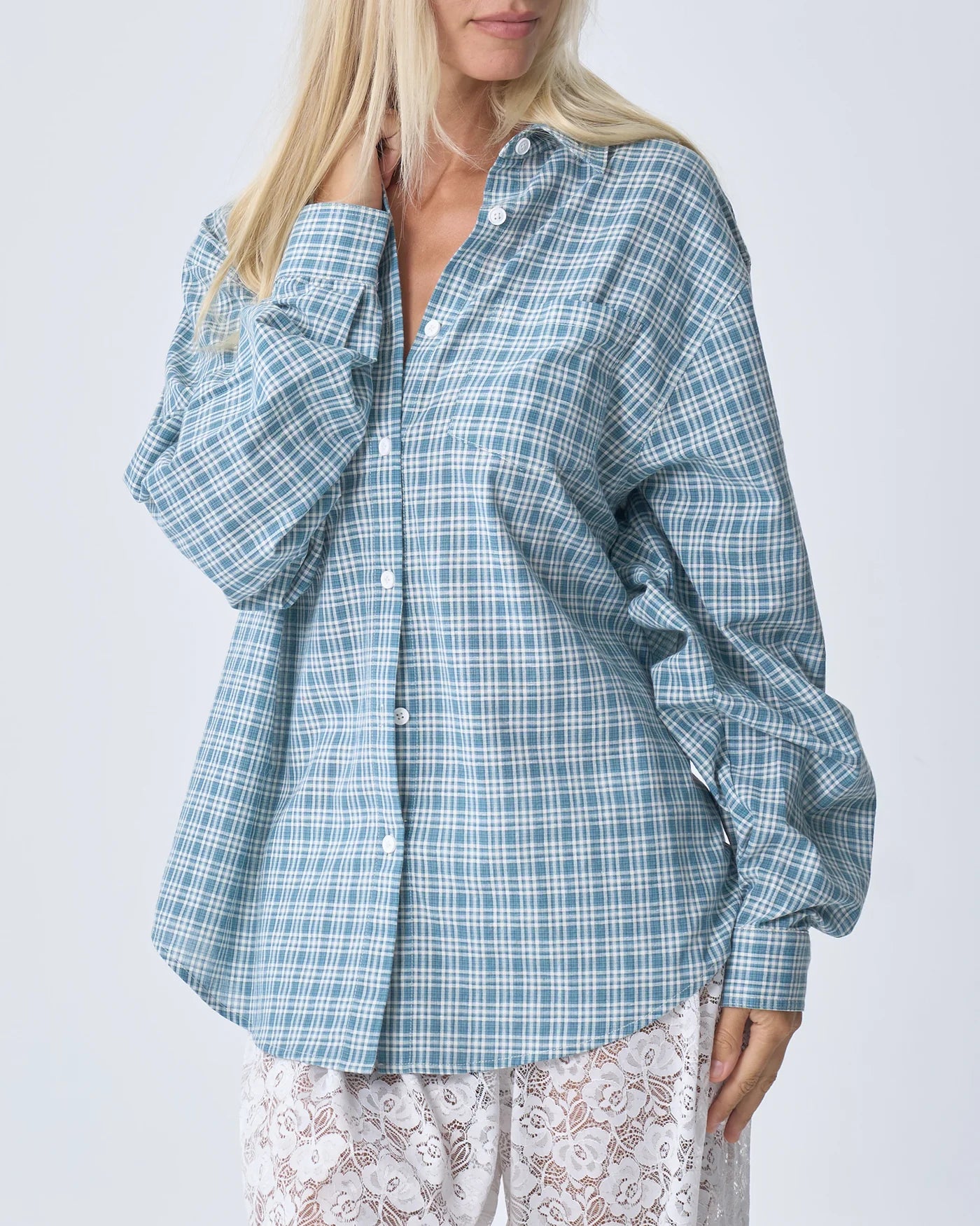 OVERSIZED SHIRT | BLUE PLAID