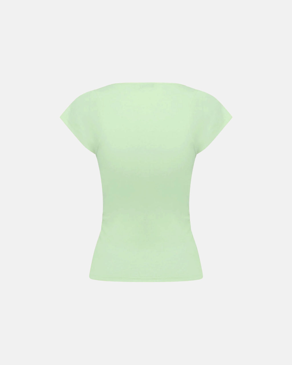 Olga Joan Ruched Plunge Cap Sleeve Top Menta