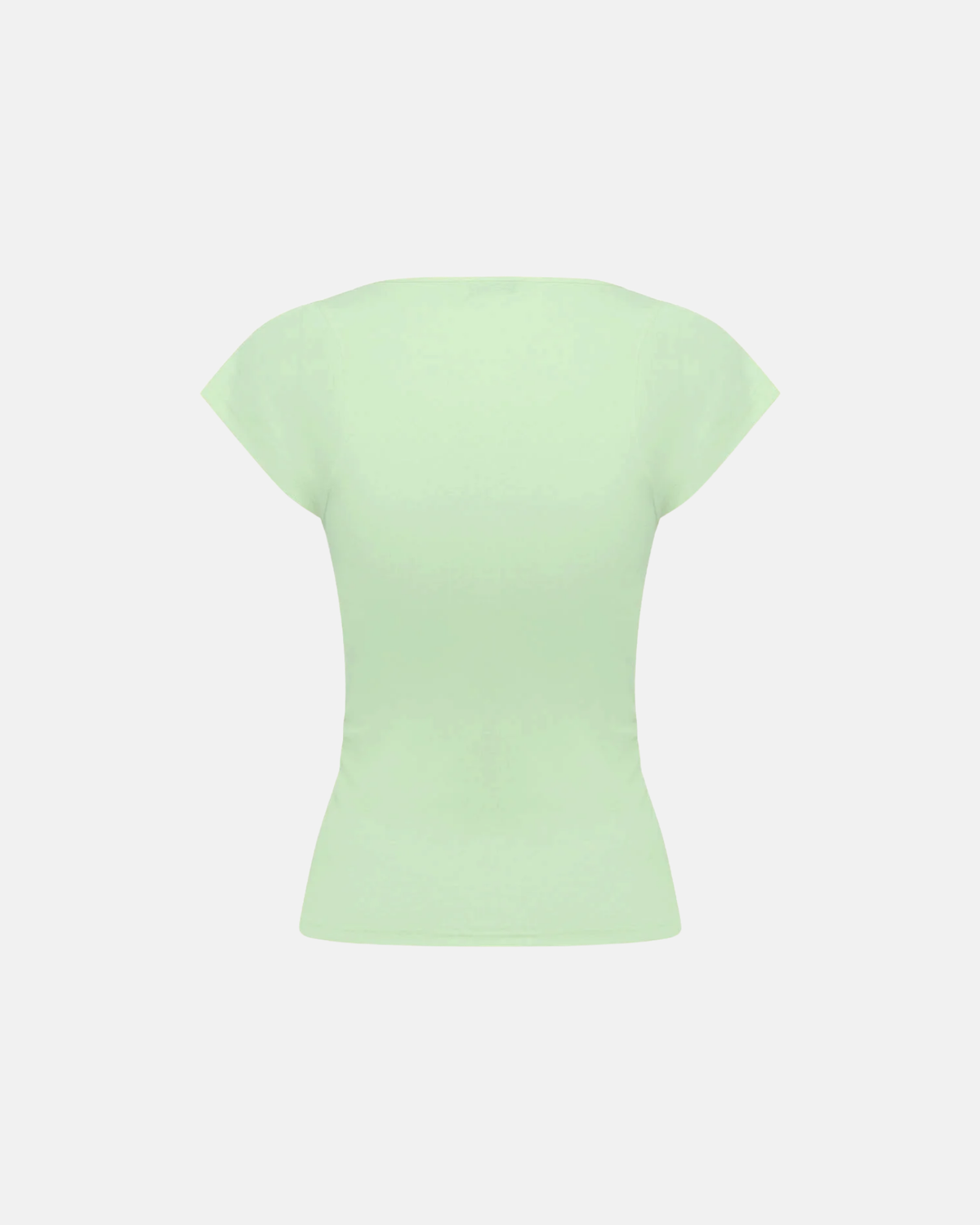 Olga Joan Ruched Plunge Cap Sleeve Top Menta