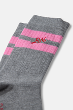 Damson Madder Calf Length Socks Grey & Pink