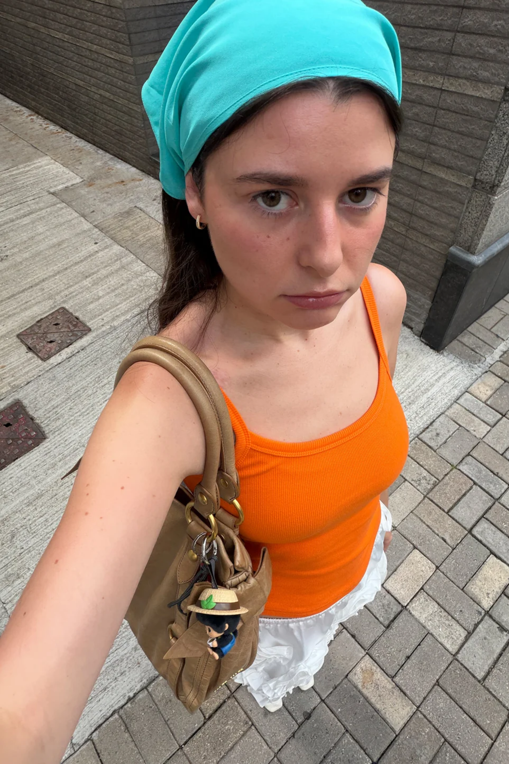 Olga Joan   Headscarf Turchese Silk