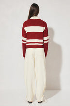 COSMO KNIT JUMPER | BURGUNDY CREAM STRIPE