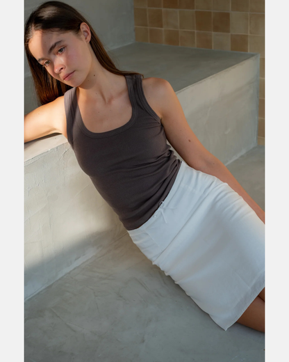 Mavis & Noah The Slip Skirt White