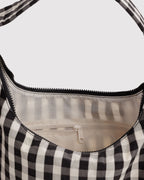 Baggu Nylon Shoulder Bag Black and Cream Gingham