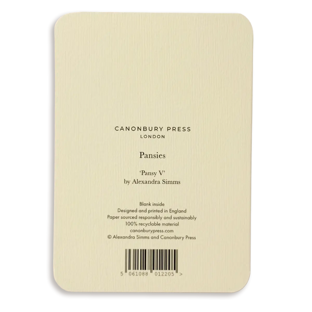 Canonbury Press Pansy V Greeting Card