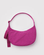 MEDIUM NYLON CRESCENT BAG | DEEP FUCHSIA