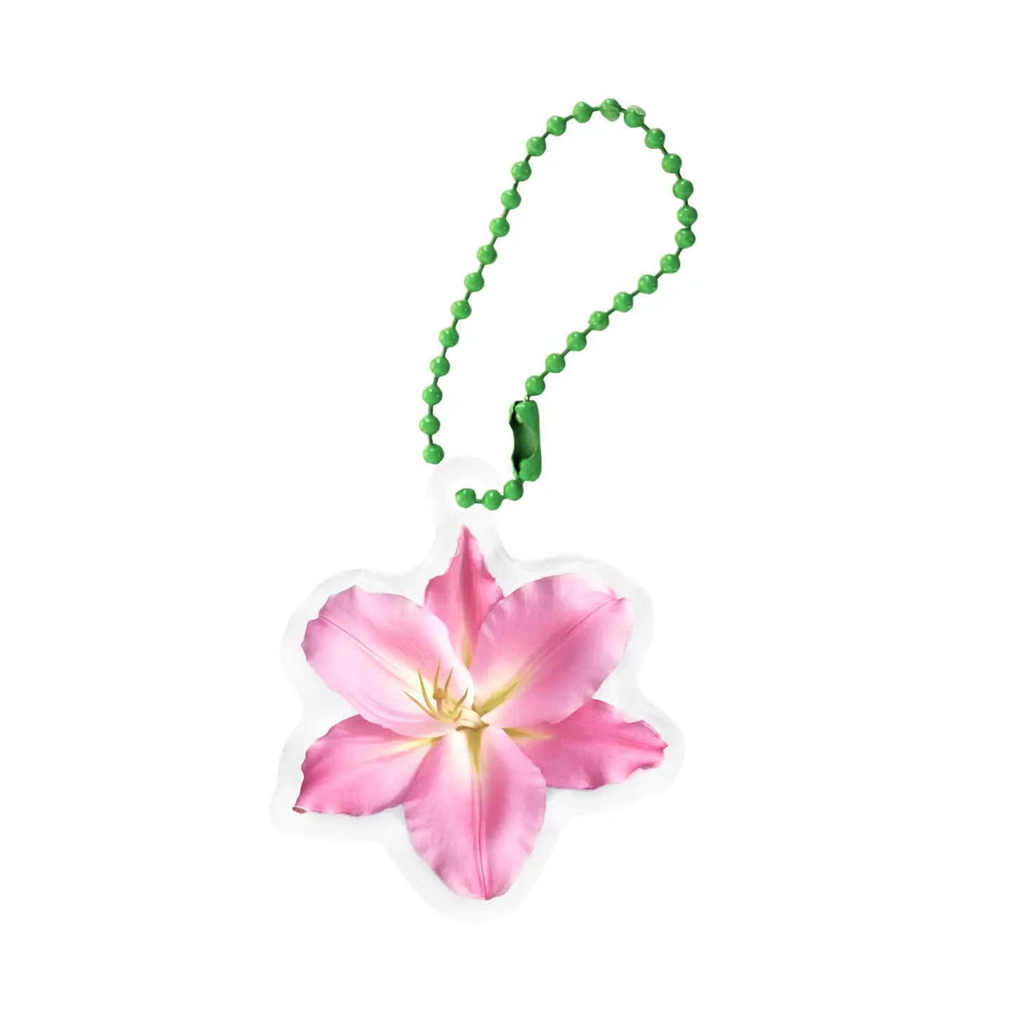 Unlucky Wishes Pink Lily Flower Keychain