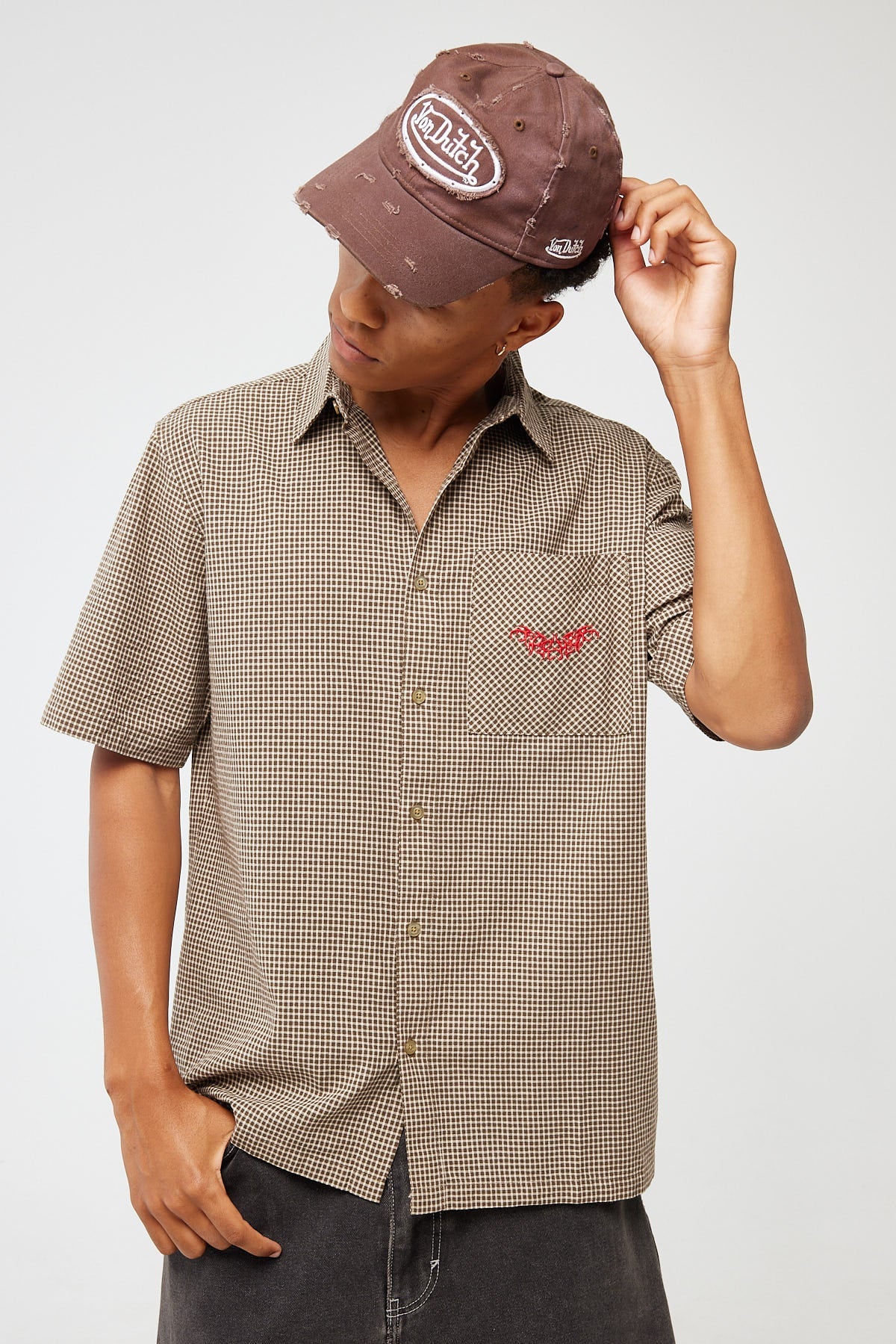 MANNER CHECK SS SHIRT | ARMY